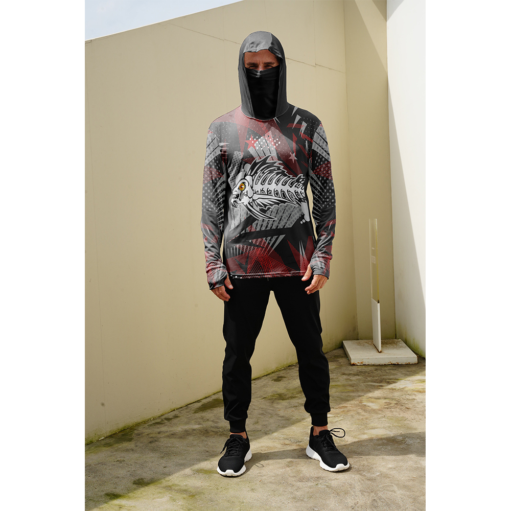 Men Fish Print Fishing Hoodie  - đánh giá và giá Fishing Mask Sun Protection